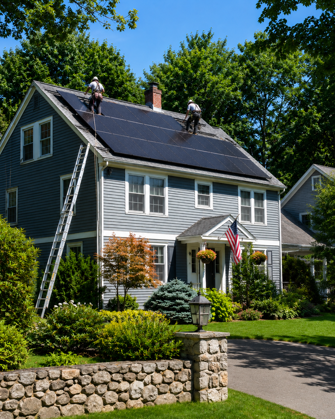 A Connecticut Residential Renewable Energy Solutions solar project, real install work in progress